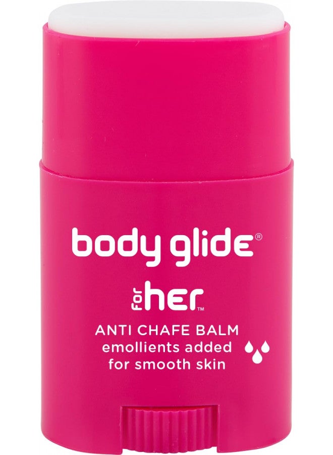 BodyGlide Body Glide For Her Anti Chafe Balm: anti chafing stick with added emollients. Prevent rubbing leading to chafing, raw skin, and irritation. Use for arm, chest, and thigh chafing: 0.8oz - Image 1