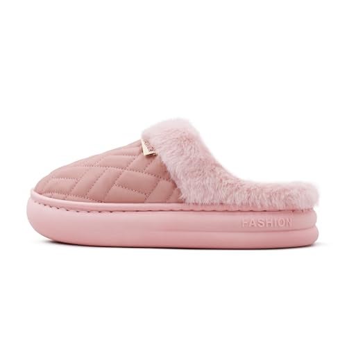 VRITRAZ Women’s Slippers Soft Plush Winter Wear | Warm Indoor & Outdoor Home Slides | Comfortable Cozy Fashion Footwear for Ladies (Size 7, Pink) - Image 3