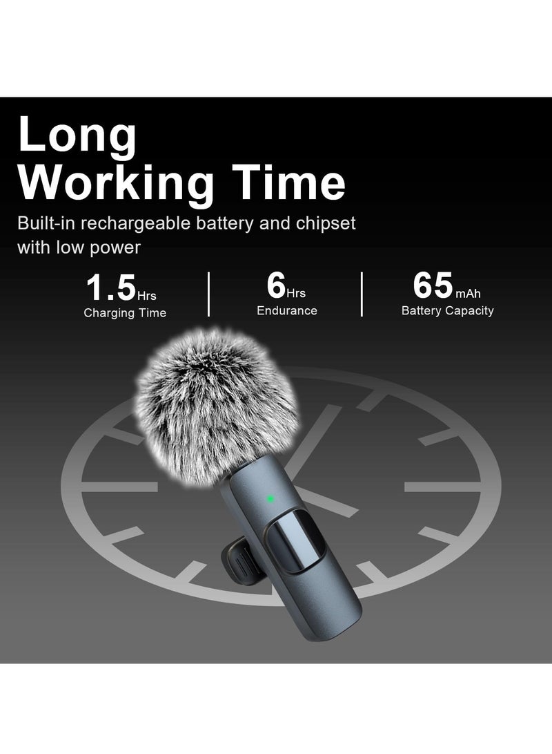 Wireless Lavalier Microphone for iPhone - Android, iPad, Tablets, Bluetooth Mini Microphone with Noise Canceling,65FT Transmission,6H Battery Life, Professional Lapel Mic for Video Recording  - Image 3