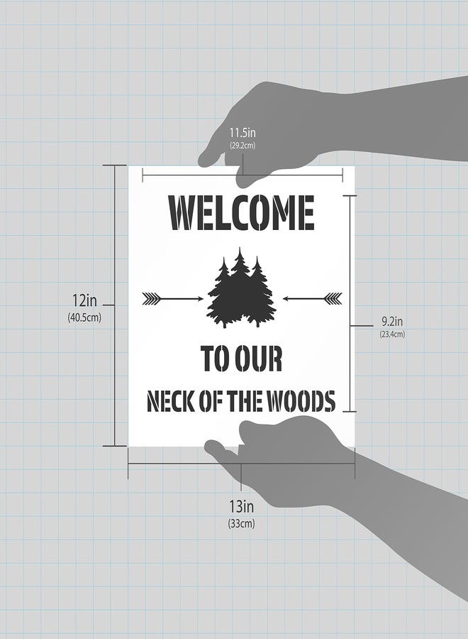 Studio R 12 Welcome to Our Neck of The Woods - Trees & Arrows Stencil by StudioR12 | Reusable Mylar Template | Use to Paint Wood Signs | DIY Country Decor - Select Size (13" x 12") - Image 2