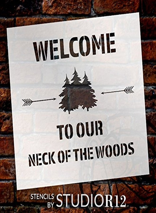 Studio R 12 Welcome to Our Neck of The Woods - Trees & Arrows Stencil by StudioR12 | Reusable Mylar Template | Use to Paint Wood Signs | DIY Country Decor - Select Size (13" x 12") - Image 3