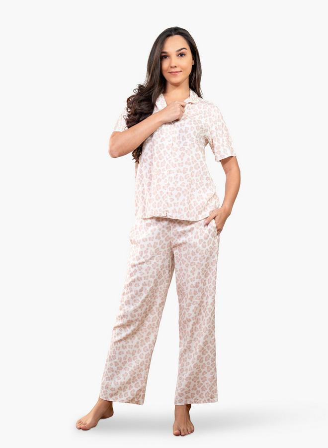 Aadaraya Animal Print Shirt and Pyjama Set - Image 2