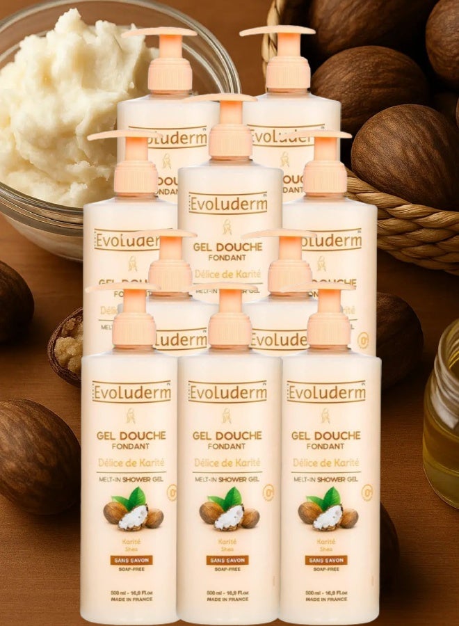 إيفو لوديرم 10 قطع جل الاستحمام إيفولوديرم ديلايت بزبدة الشيا 500مل - Image 1