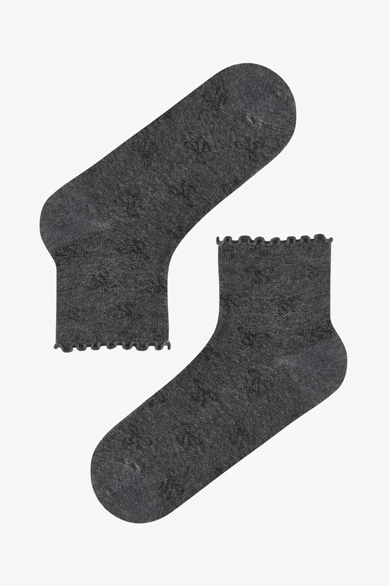 Penti PENTI Ribbon Ruffle Bow Patterned Pair Crew Socks
