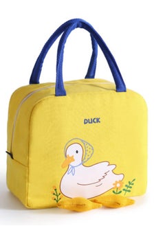 KASTWAVE Lunch Bag, with Wide Open Insulated Cooler, Reusable Thermal Tote, Thermal Leak-Proof Cute Duck Hand Meal Bag for School, Work, for Kids, Yellow  - Image 1