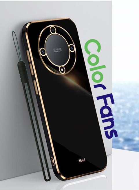 Mobile Phone Case for Honor X9b 5G Electroplated Protective Cover Gold-Black
