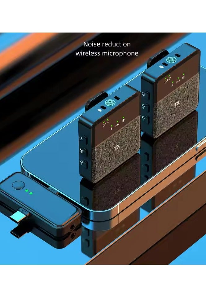 3 in 1 Wireless microphone for iPhone and Type-C Plug one with 2 Microphe - Image 2