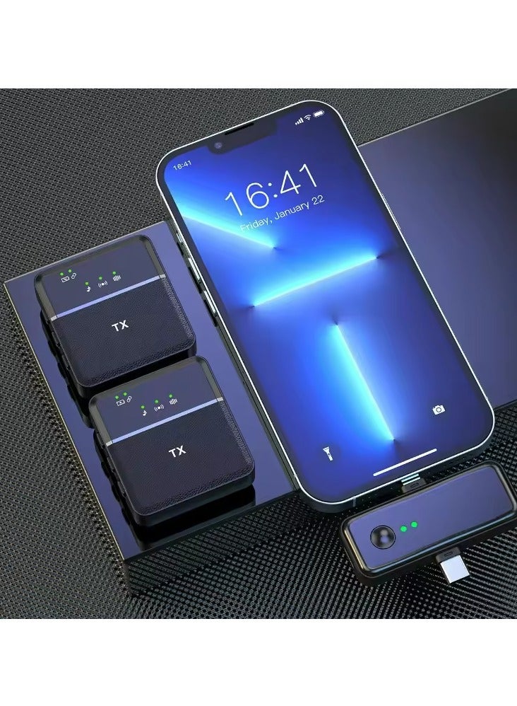 3 in 1 Wireless microphone for iPhone and Type-C Plug one with 2 Microphe - Image 3