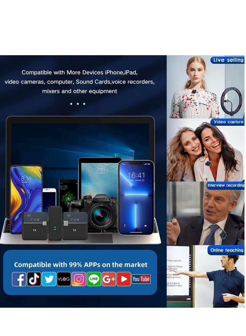 3 in 1 Wireless microphone for iPhone and Type-C Plug one with 2 Microphe - Image 4