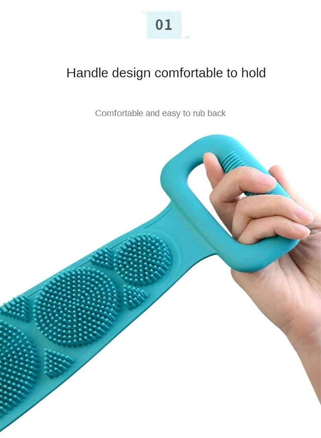 Ateer Silicone Body Back Scrubber Big Size 71x10cm, Double Side Bathing Brush for Skin Deep Cleaning Massage, Dead Skin Removal Exfoliating Belt for Shower, Easy to Clean, Lathers Well for Men & Women - Image 3