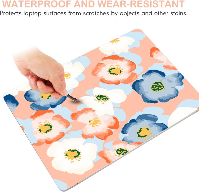 DINKY Laptop Skin Sticker Decal, 12" 13" 13.3" 14" 15" 15.4" 15.7 inch Laptop Universal Reusable Vinyl Skin Stickers Cover Art Decal Notebook PC Personalized Protector-Orange Flora - Image 4