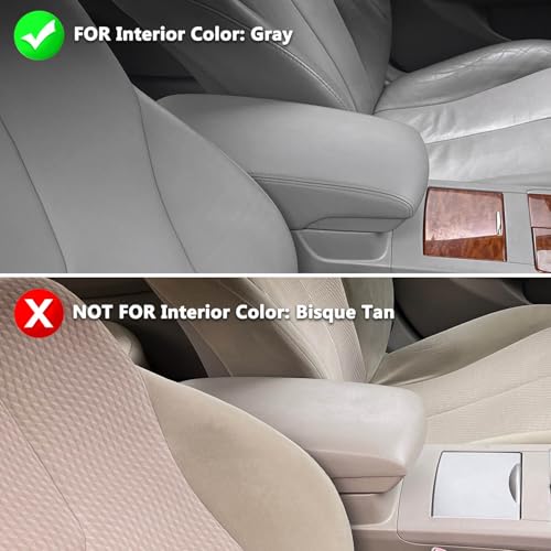 KBH Center Console Armrest Cover Replacement for Toyota Camry 2007 2008 2009 2010 2011, Vinyl Leather Arm Rest Covering Upholstery, Anti-Scratch, Gray (Leather Part Only) - Image 2