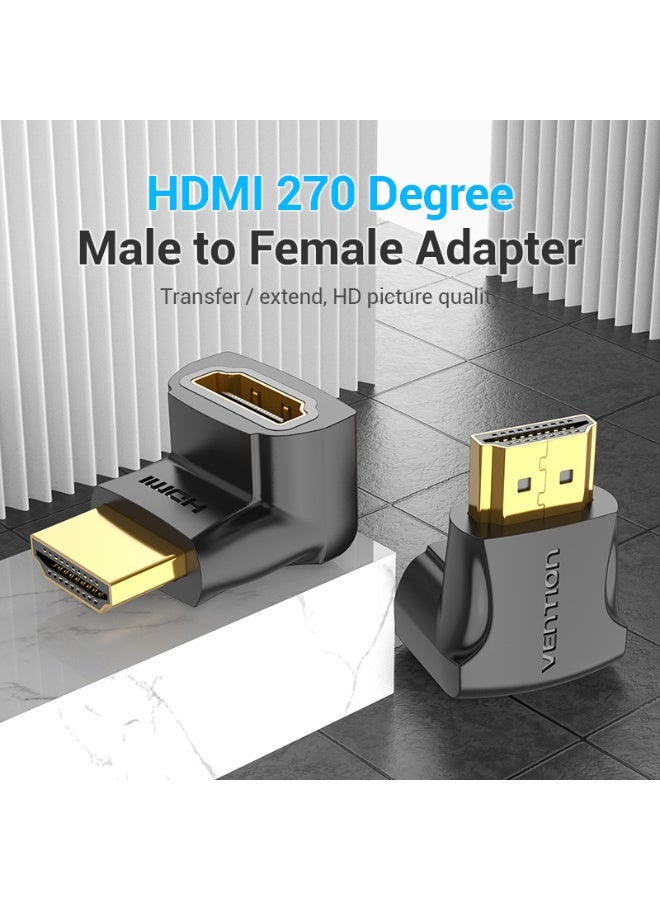 VENTION HDMI 270 Degree Male to Female Adapter Black 2 Pack Model # AINB0-2 - Image 2