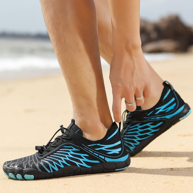 ELETON Hike Barefoot Shoes Womens Men Footwear,Pro-Healthy&Non-Slip Water Shoe for Women Men, Wide Toe Running Shoes Boots Sneakers Unisex Blue - Image 4