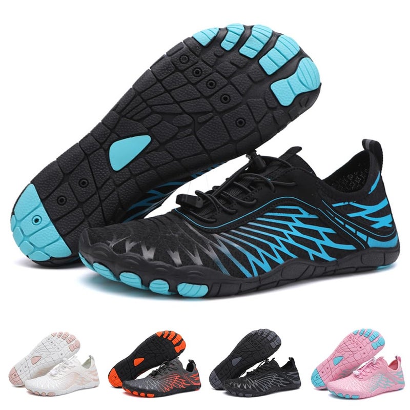 ELETON Hike Barefoot Shoes Womens Men Footwear,Pro-Healthy&Non-Slip Water Shoe for Women Men, Wide Toe Running Shoes Boots Sneakers Unisex Blue - Image 1