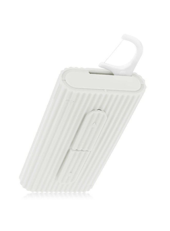 WLLHYF Portable Dental Floss Case Automatic Dental Floss Pick Organizer Case Travel Flosser Dispenser Storage Case Refillable Holder Boxes With 10 Floss Picks For Teeth Cleaning (White) - Image 1