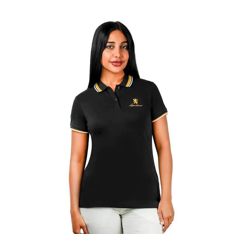 GIORDANO Women's Classic Cotton Pique Polo - Slim Fit, Embroidered Detail