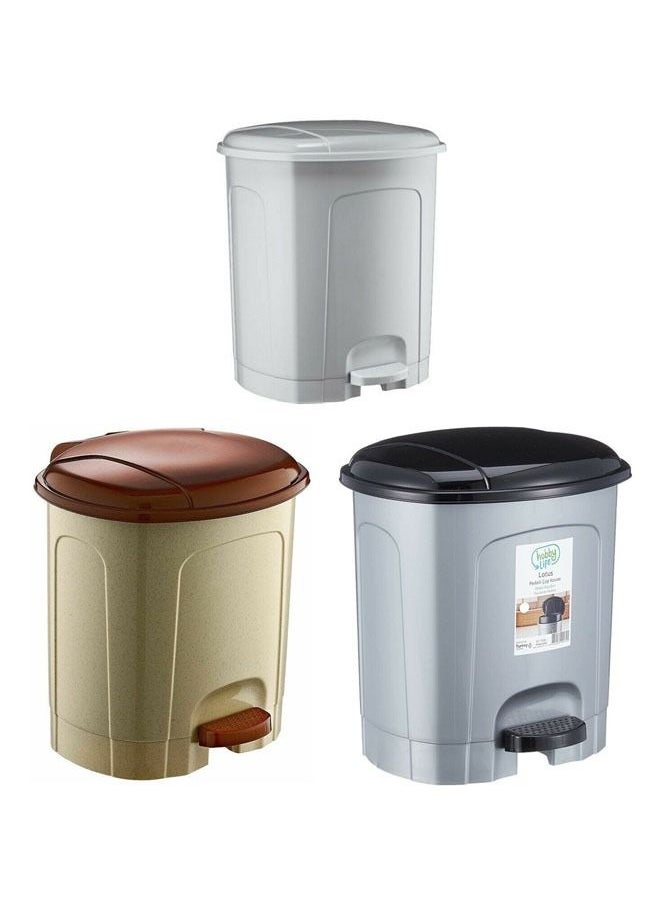 Hobby Life - Lotus Plastic Pedal Garbage, Wastebasket Trash Bin, Dustbin For Home, Office, Kitchen, Restaurant, 5.5 Lite White - Image 1
