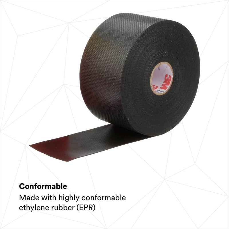 3M 3M Scotch Rubber Splicing Tape 23, 1-1/2 in x 30 ft, Professional Premium Grade, Self-Fusing (EPR based) Rubber Electrical Insulating Tape, Highly Conformable, MRO, Electrical Construction, 1 Roll - Image 3