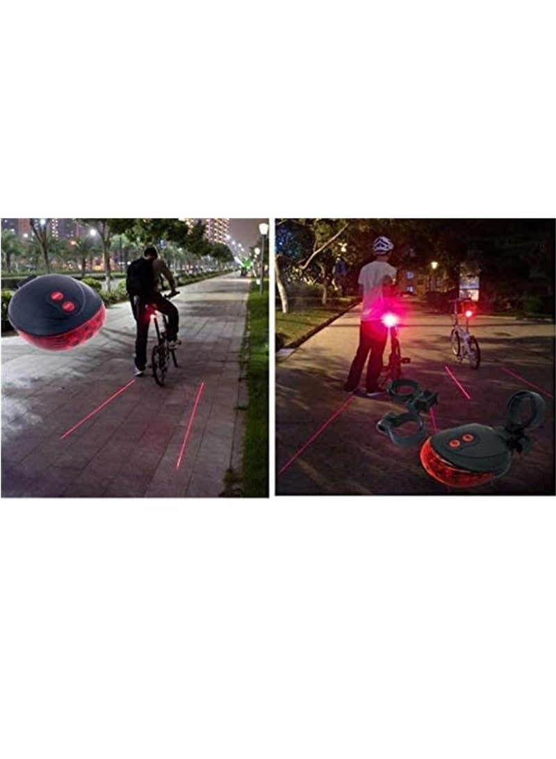 Bicycle 2 Laser Projector Red Lamps Beam and 5 LED Rear Tail Lights - Image 3