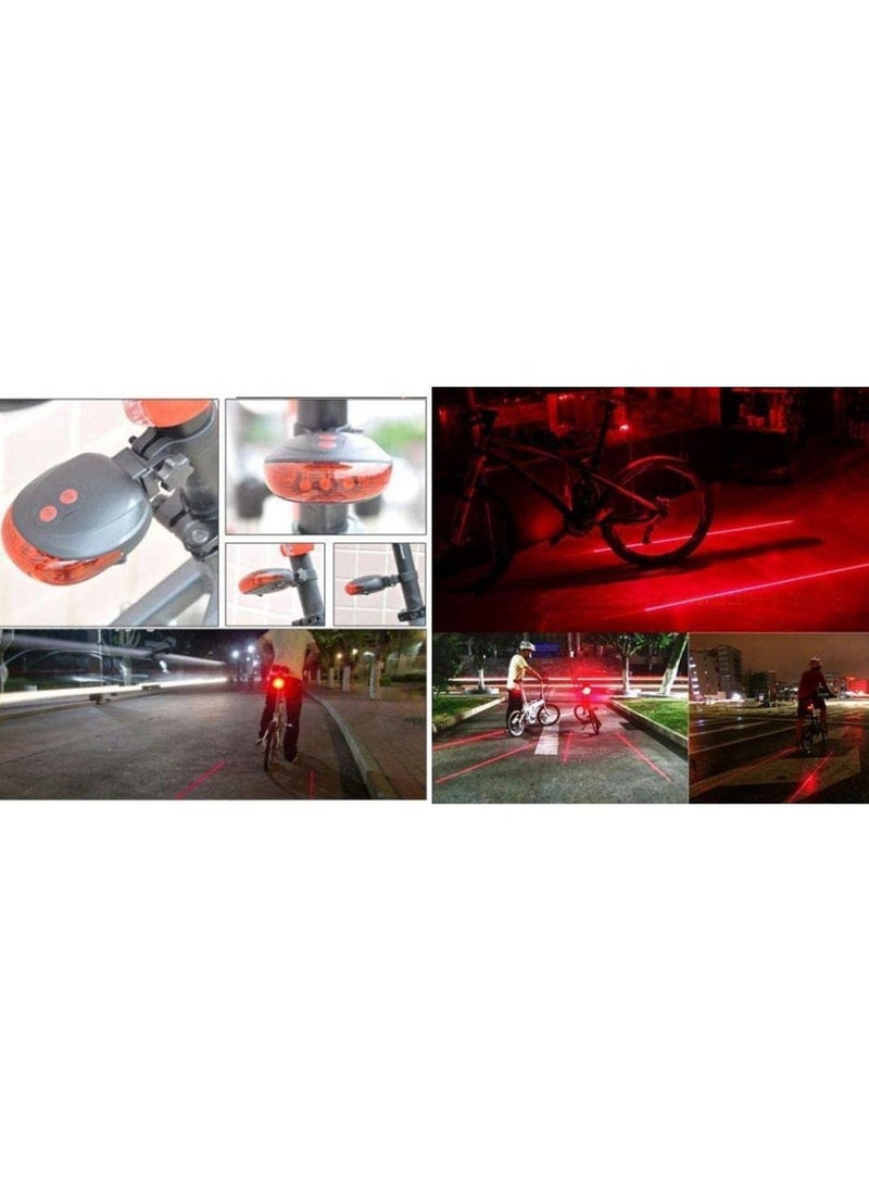 Bicycle 2 Laser Projector Red Lamps Beam and 5 LED Rear Tail Lights - Image 4