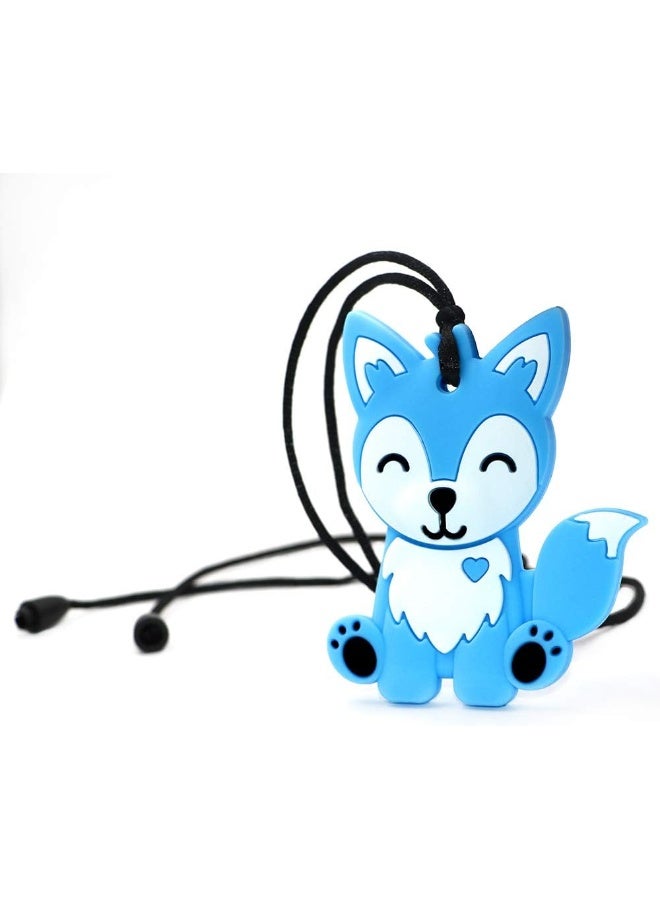 LeeYean Sensory Chew Necklace for Kids, Boys, and Girls - 2 Pack Fox Silicone Baby Teether Toys for Teething, Autism, Biting, ADHD, SPD, Chewy Oral Motor Chewing Toy Jewelry for Adults - Image 3