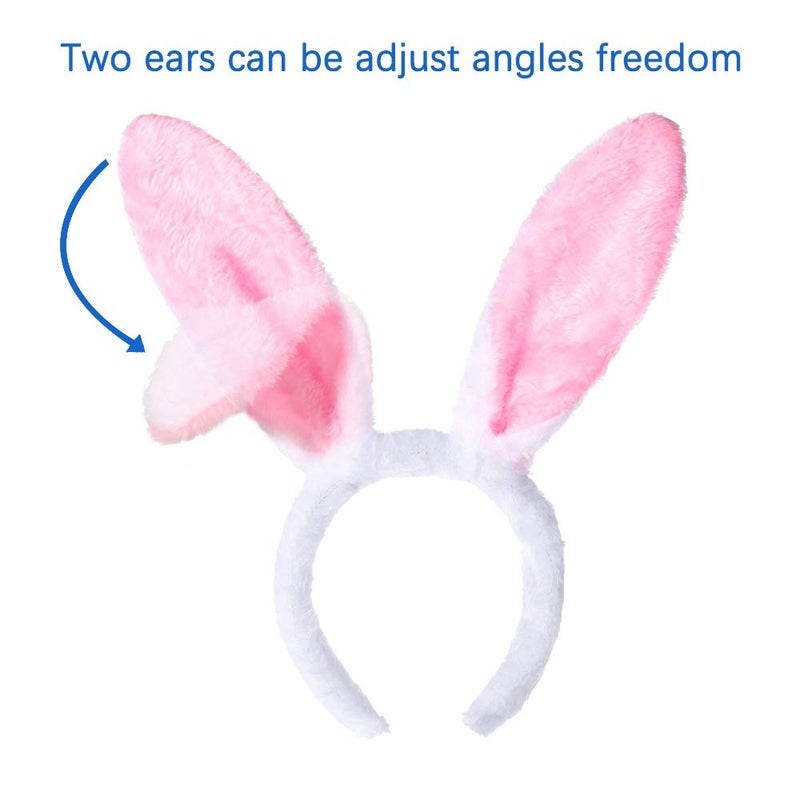 XIMISHOP 12pcs Bunny ears, Plush Bunny Rabbit Ear Headband Hairband for Woman Kids for Easter Party Favor(11.81inch length) - Image 4