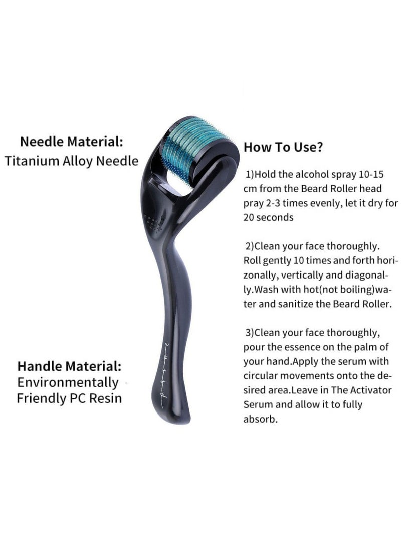 Prime by javaudan - Titanium 540 Needle Derma Face Roller 1.0mm for Hair Growth, Deep Collagen Boost & Skin Renewal – Microneedling Tool for Scalp, Face & Body – Professional Skincare at Home - Image 1