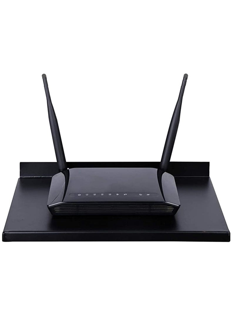 Generic Unico Set Top BoxDth Stand Wall Mount StandWiFi Router Stand Color Black Ideal for All Type of Set Top Box Cast Iron Wall Shelf Number of Shelves 1 Black  - Image 2