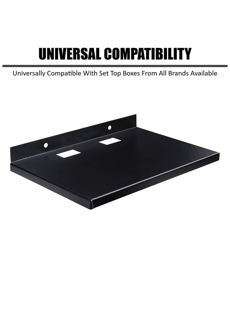 Generic Unico Set Top BoxDth Stand Wall Mount StandWiFi Router Stand Color Black Ideal for All Type of Set Top Box Cast Iron Wall Shelf Number of Shelves 1 Black  - Image 3