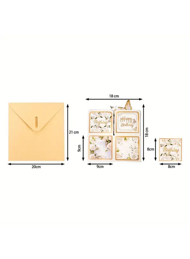 White Rose Floral Design 3D Card Box For Birthday Gifts And Party Decorations - Image 3