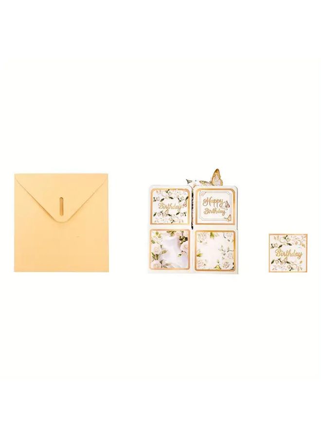 White Rose Floral Design 3D Card Box For Birthday Gifts And Party Decorations - Image 5