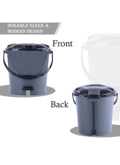 Kuber Industries Kuber Industries 7 Ltr Plastic Dustbin for Home with Pedal, Lid & Handle | Dustbin for Kitchen, Bathroom & Office | Garbage Bin for Wet or Dry Waste | Check Dhakkan- Grey & Black  - Image 5