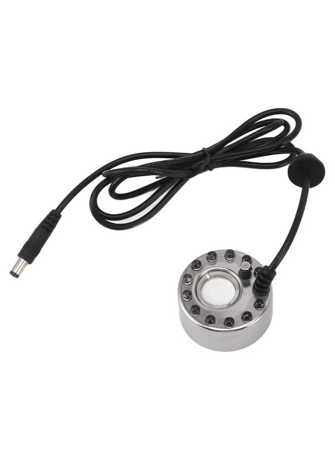 Color 12 LED Mist Maker Fogger Water Fountain Pond Fog Atomizer Humidifier with DC 5V Interface for Water Fountain Pond Rockery Fishtank