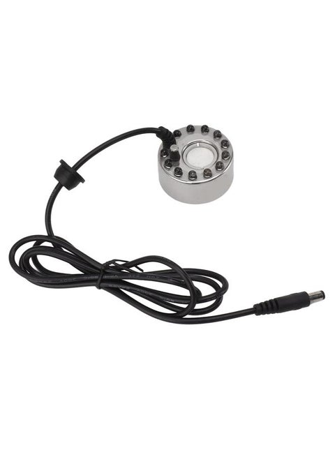Color 12 LED Mist Maker Fogger Water Fountain Pond Fog Atomizer Humidifier with DC 5V Interface for Water Fountain Pond Rockery Fishtank