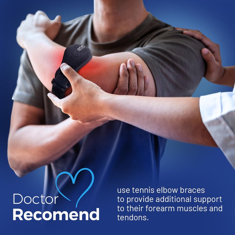 APOYO Tennis Elbow Brace, Elbow Brace for Tendonitis and Tennis Elbow Strap, Counterforce Arm Band for Tendon Relief for Men & Women - Image 2