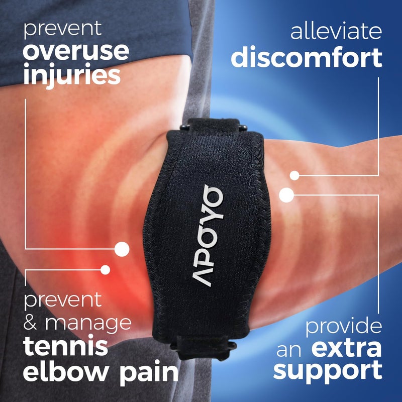 APOYO Tennis Elbow Brace, Elbow Brace for Tendonitis and Tennis Elbow Strap, Counterforce Arm Band for Tendon Relief for Men & Women - Image 4