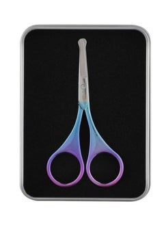 Beauté Secrets Scissors For Hair Cutting Nose Hair Scissors Rounded Tip Nasal Scissors Facial Hair Scissors Stainless Steel Blunt Tip Scissor For Eyebrows Nose Moustache Beard Grooming (Blue)  - Image 2