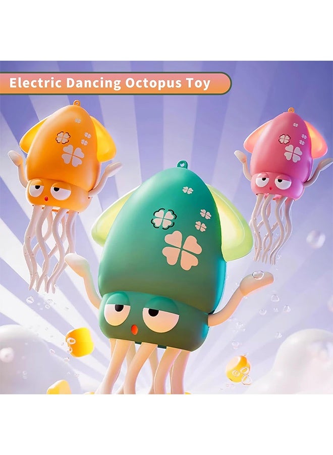 Interactive Octopus Dancing with Fishing Rod- Electric Crawling Octopus Toy with LED Lights & Music, Smart Sensor Avoidance Great Stress Relief Toy for Office/Home (Green) - Image 3