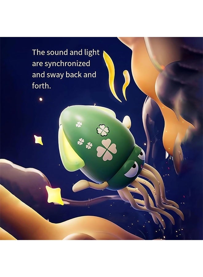 Interactive Octopus Dancing with Fishing Rod- Electric Crawling Octopus Toy with LED Lights & Music, Smart Sensor Avoidance Great Stress Relief Toy for Office/Home (Green) - Image 4