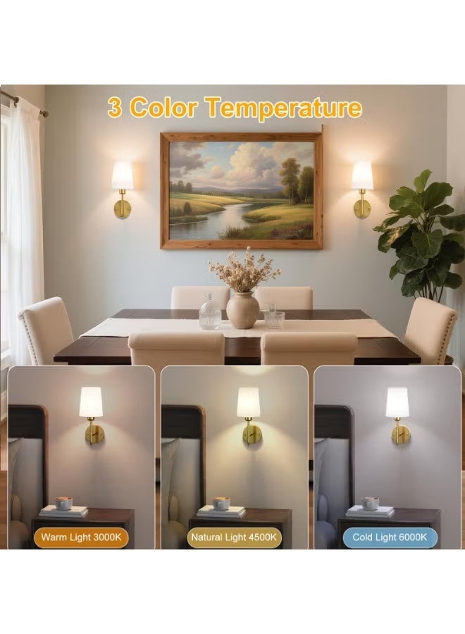 FUOE Battery Operated Wall Sconces Set of 2, Wireless Wall Light with 10000mAh RGB Rechargeable Bulb and Remote, Dimmable &Timed Function, Wall Sconces for Bedroom, Living Room, Hallway - Image 4