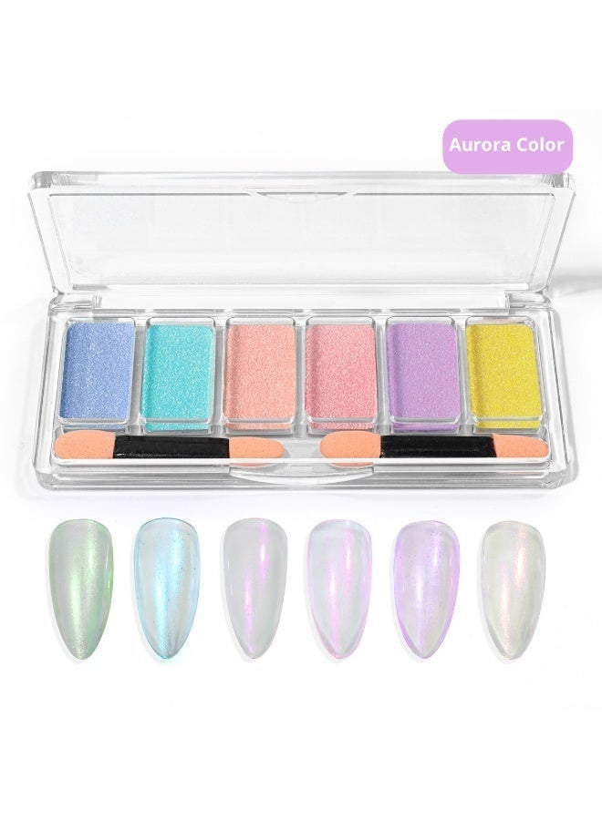 مسحوق مرآة سحرية صلبة بستة ألوان. - Image 1
