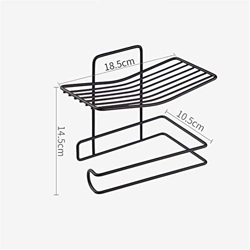 Koyet Bathroom Tissue Holder Adhesive Wall-Mounted Toilet Roll Paper Holder with Mobile Phone Stand Shelf - Image 4