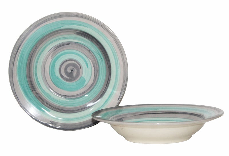 VolCraft Ceramic Hand-Painted Deep Pasta Plate| Soup Plate | Snack Plate | Size 7 inch |Microwave Safe, Oven Safe |Set of 6 Plates - Image 2