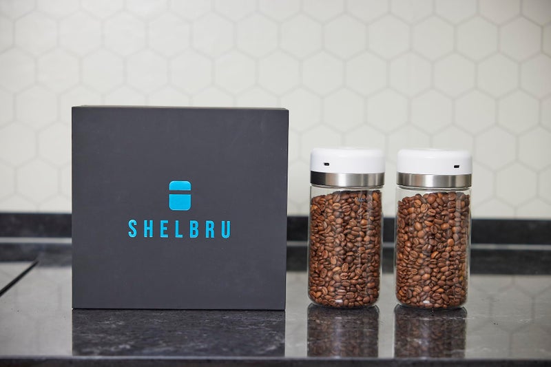SHELBRU Smart Coffee Container & Food Storage w/Electric Vacuum Seal, Airtight Coffee Canister for Whole & Ground Bean Storage, Durable Borosilicate Glass Jar, Charging Cable Included, 10.5oz / 250g - Image 3