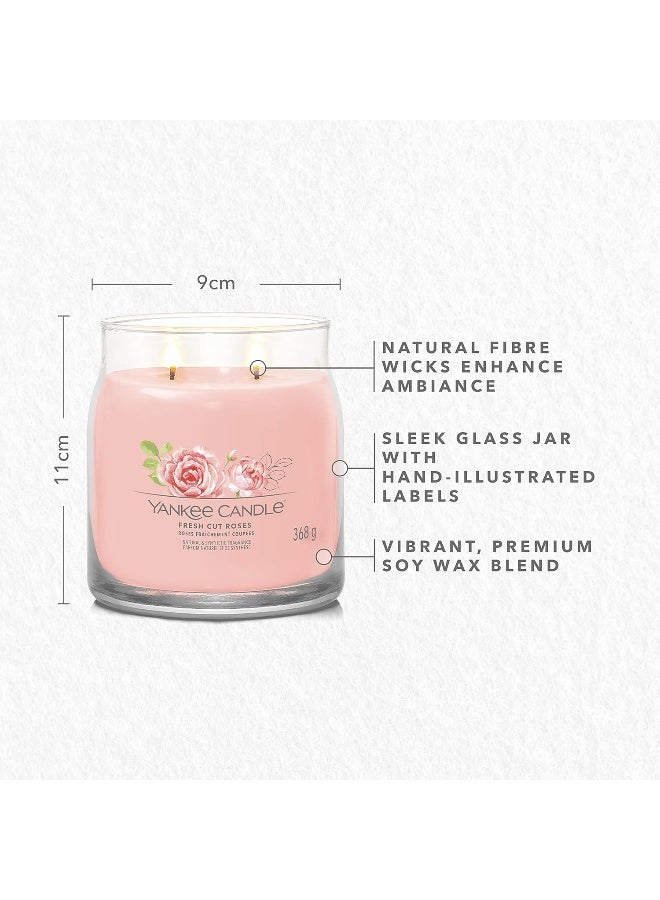 YANKEE CANDLE شمعة معطرة بتوقيع | شمعة في وعاء برائحة الورد الطازج مع فتيلين | شمعة طويلة الاحتراق من مزيج شمع الصويا | هدايا مثالية للنساء - Image 2