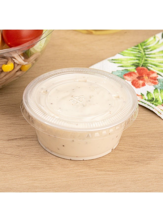 Restaurantware أكواب صلصة RW بوزن 3.3 أونصة، 2000 كوب توابل آمن للاستخدام في الميكروويف - مقاوم للكسر، disposable، أكواب بلاستيكية شفافة، للعينات، الصلصات، أو التوابل، الأغطية تباع بشكل منفصل - Image 4