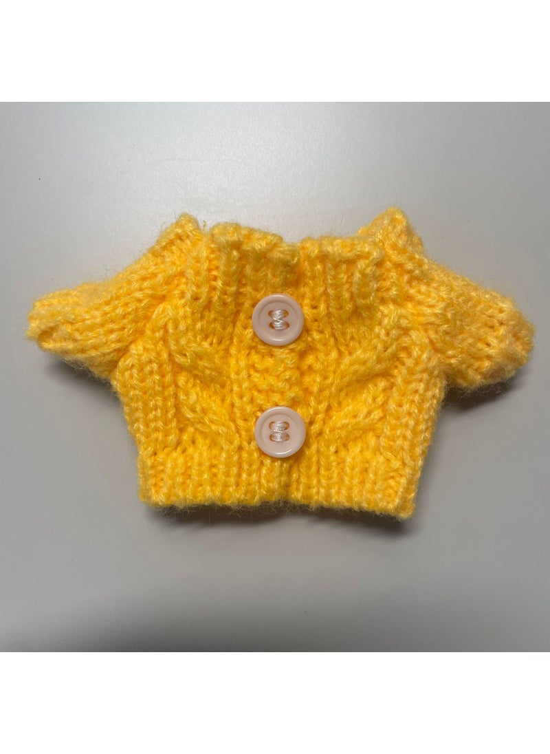 null - 17cm Labubu Doll Knitted Sweater Pendant Orange buttons - Image 1