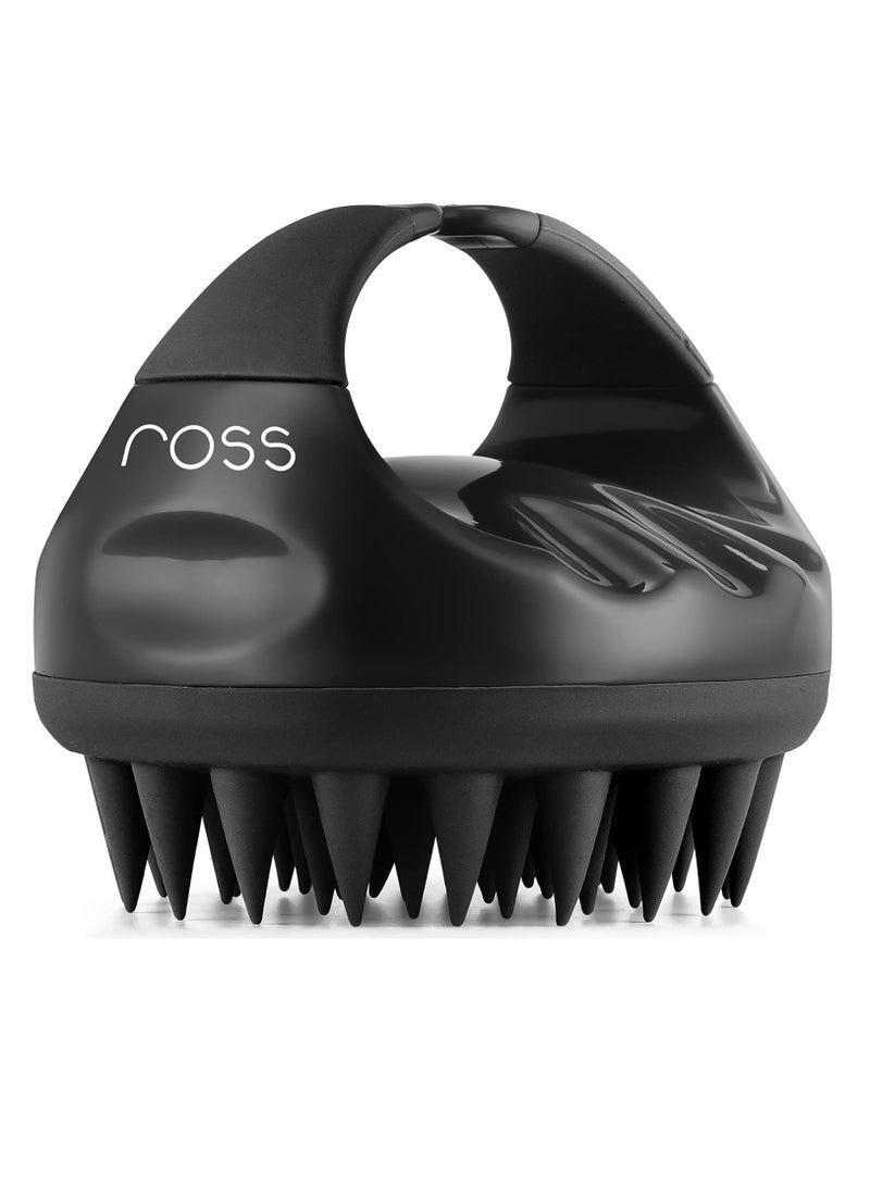 روس فرشاة شامبو لتدليك فروة الرأس من Ross – أداة تنظيف سيليكون ناعمة للعناية بالشعر والاسترخاء