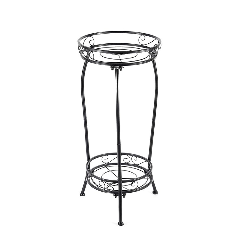 Kavlium Plant Stand Indoor Outdoorï¼ŒTall Black Metal Rustproof Stable Plant Standsï¼Œ2 Tier 27.1 inch Multiple Plant Rack Holder Rack Flower Pot Stand Heavy Duty Plant Shelf - Image 1